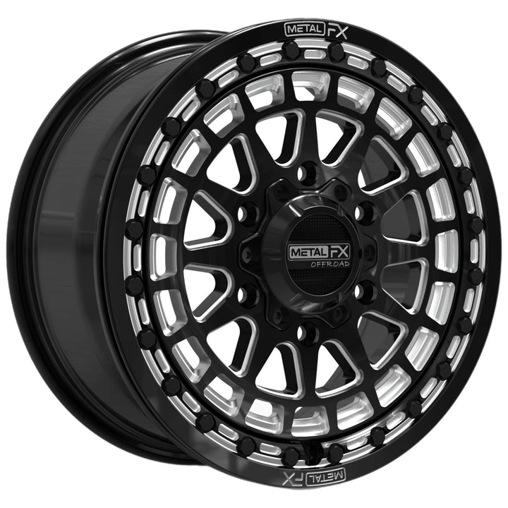 Metal FX Outlaw 6R Beadlock for Satin Black Contrast Cut - Rugged Terrain