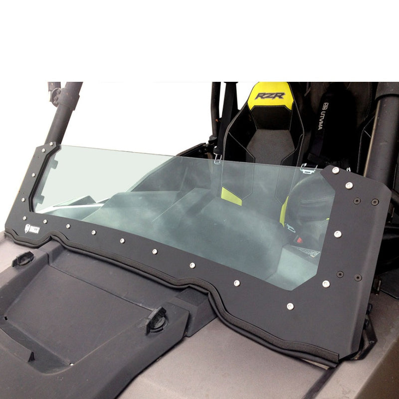 installed half glass windshield moto armor