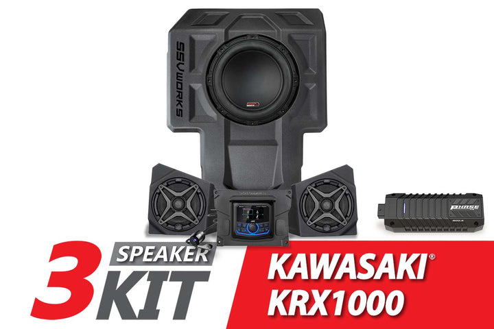 2020 - 2024 Kawasaki KRX1000 2 - Seater A - Spec 3 - Speaker SSV Audio - Kit w/JVC - Rugged Terrain