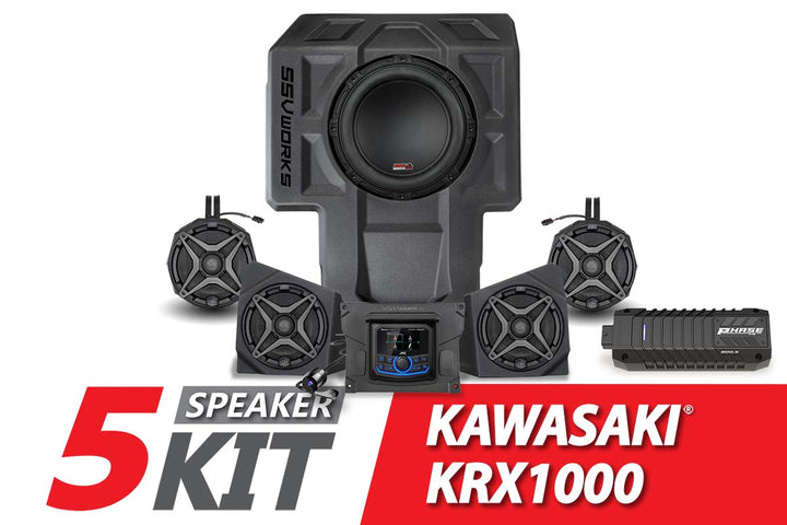 2020 - 2024 Kawasaki KRX1000 2 - Seater 5 - Speaker SSV Audio - Kit w/JVC - Rugged Terrain