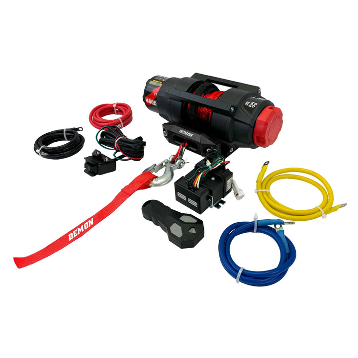 Heavy Duty 4500Lb Synthetic Rope Winch w/Wireless Remote - Rugged Terrain