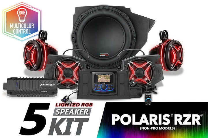 2014 - 2023 Polaris RZR V - Spec 5 - Speaker Plug - & - Play Kit with JVC - Rugged Terrain