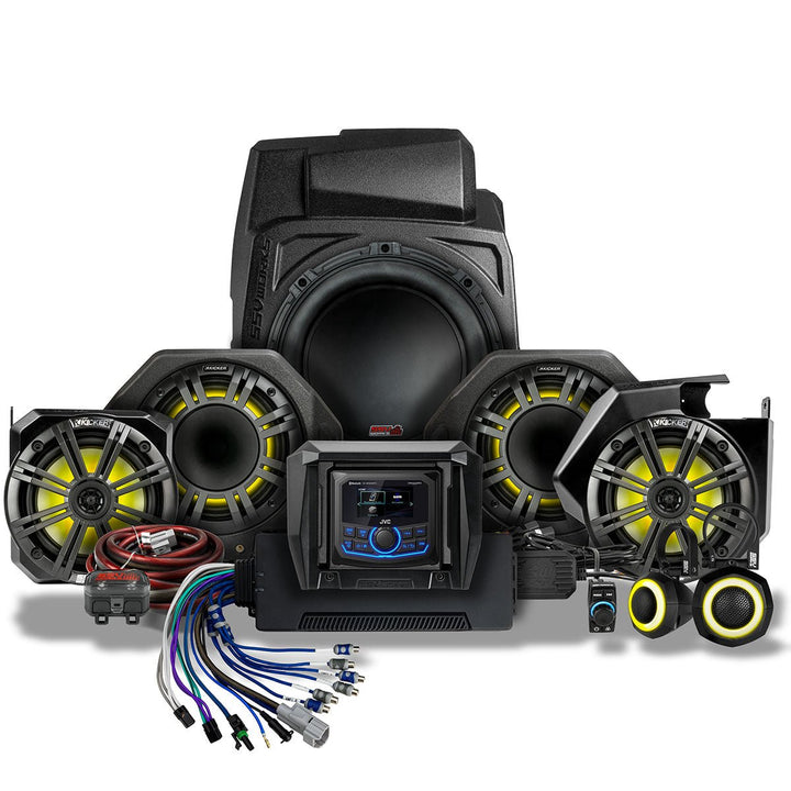 2025 - 2026 Polaris® RZR Pro R / Pro S / Pro XP Phase - 6 K - Spec 7 - Speaker Plug - & - Play Kit w/JVC Radio - Rugged Terrain