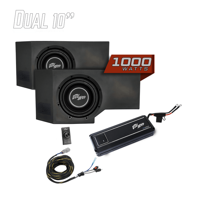 UTV Stereo Can - Am® Defender HD11 1000W Dual 10" Subwoofer Kit | UTVS - DEF2 - 1000 - 2 - GO - Rugged Terrain