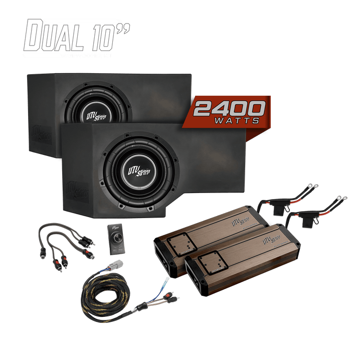 UTV Stereo Can - Am® Defender HD11 2400W Dual 10" Subwoofer Kit | UTVS - DEF2 - 2400 - 2 - GO - Rugged Terrain