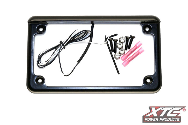 XTC UTV or Motorcycle rear 6″ 6 Black Led License Plate Frame - Rugged Terrain
