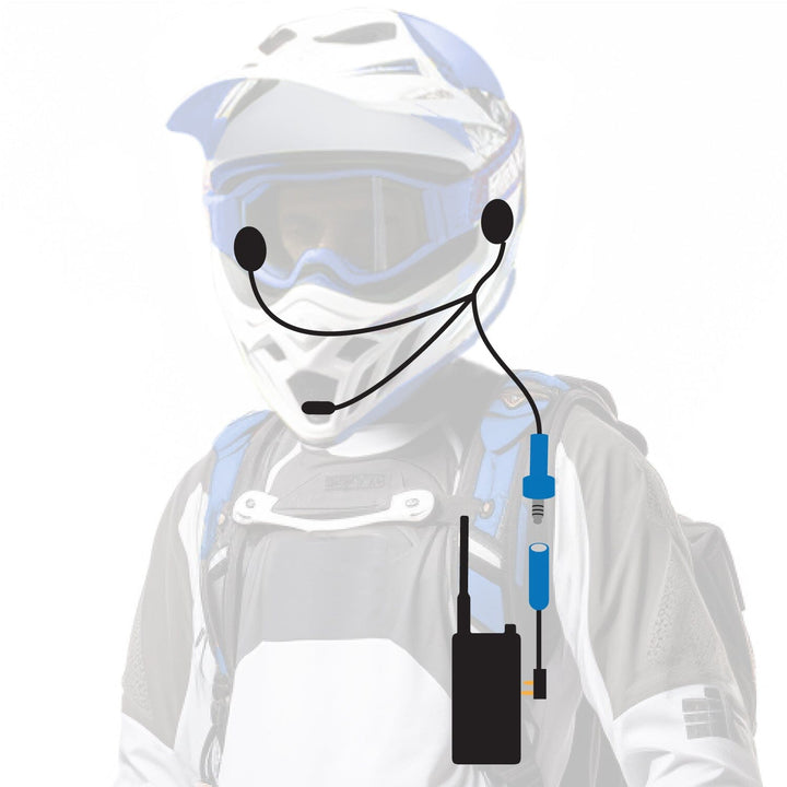 Rugged Radios ENDURO Moto Kit - Includes Helmet Kit and Compact Harness Cable - Rugged Terrain