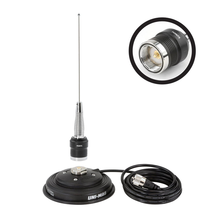 Rugged Radios GMRS / UHF No Ground Plane (NGP) Whip Antenna Kit with Magnetic Mount - Rugged Terrain