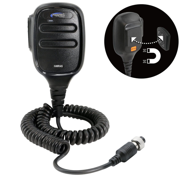 Rugged Radios Hand Mic for GMR45 Mobile Radio with Scosche MagicMount™ - Rugged Terrain