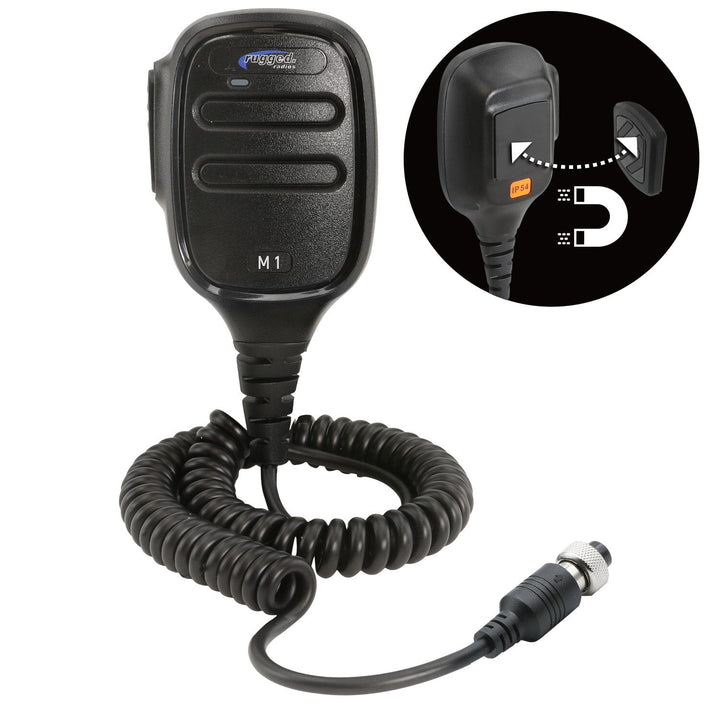 Rugged Radios Hand Mic for M1 Mobile Radio with Scosche MagicMount™ - Rugged Terrain