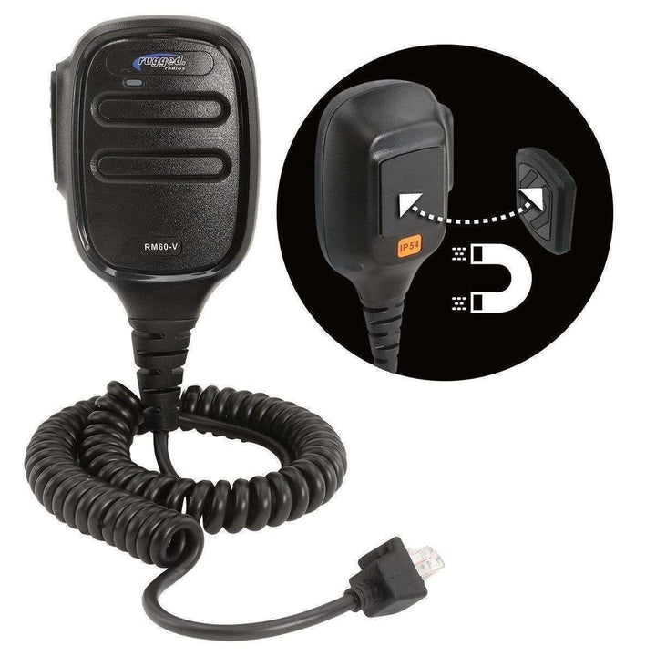 Rugged Radios Hand Mic for RM45 & RM60 Mobile Radios with Scosche MagicMount™ - Rugged Terrain