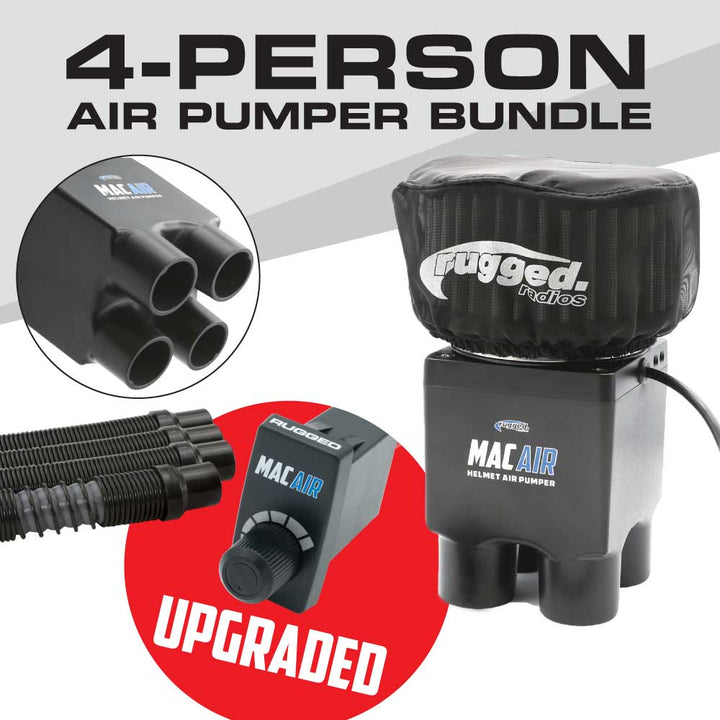 Rugged Radios MAC Air 4 - Person Helmet Air Pumper (Bundle) - Rugged Terrain