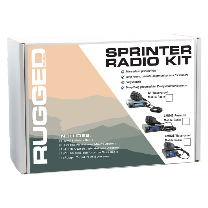 Rugged Radios Mercedes Sprinter Van Two - Way GMRS Mobile Radio Kit - Rugged Terrain