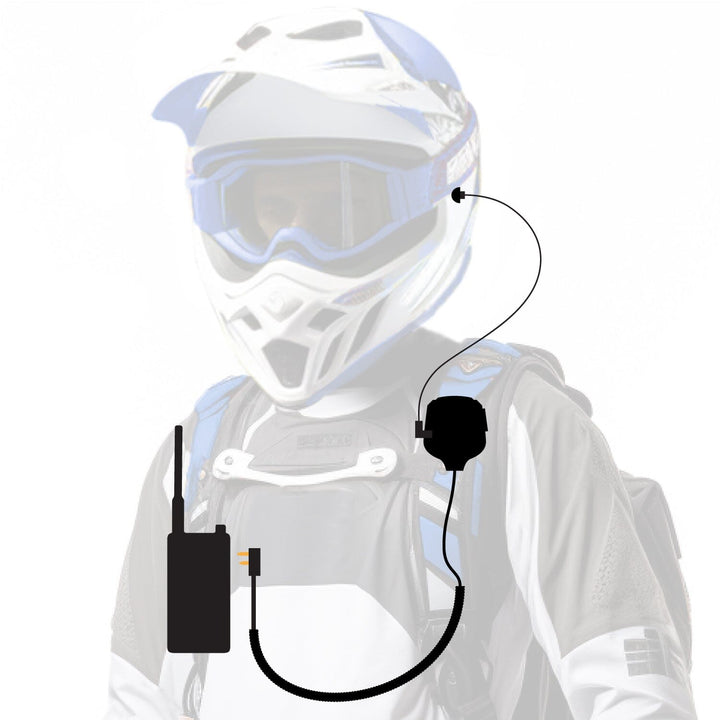 Rugged Radios PATROL Moto Kit - Ear Piece and Hand Mic - Rugged Terrain