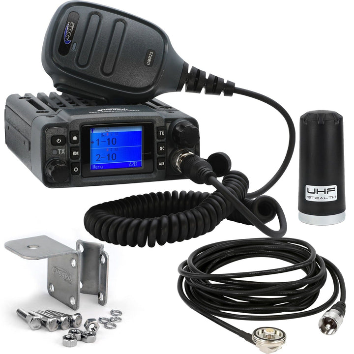Rugged Radios Radio Kit Lite - GMR25 Waterproof GMRS Mobile Radio with Stealth Antenna - Rugged Terrain