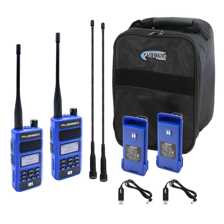 Rugged Radios Ready Pack - With Rugged R1 Handheld Radios - Digital and Analog Business Band - Rugged Terrain
