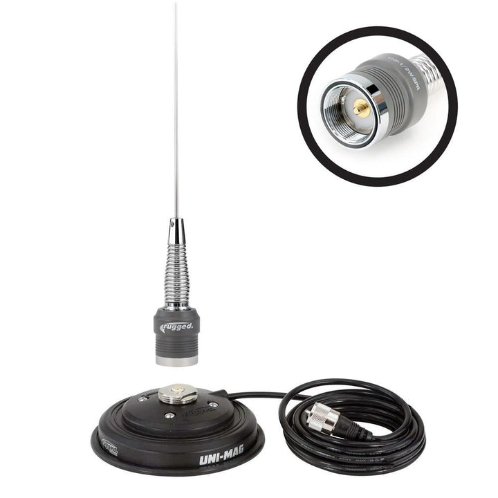 Rugged Radios VHF 1/2 Wave No Ground Plane (NGP) Antenna Kit with Magnetic Mount - Rugged Terrain