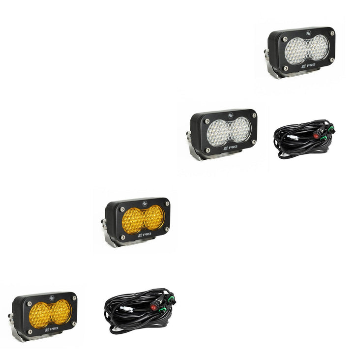 Baja Designs S2 Pro LED Light Pods - Amber/Clear (Set of Both) - Rugged Terrain