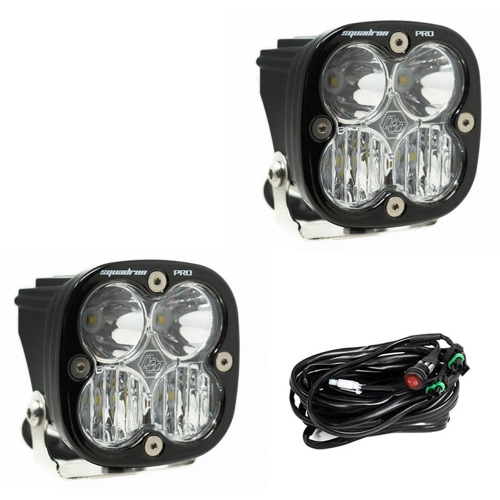 Squadron Pro Black LED Auxiliary Light Pod Pair Driving/Combo Clear - Rugged Terrain