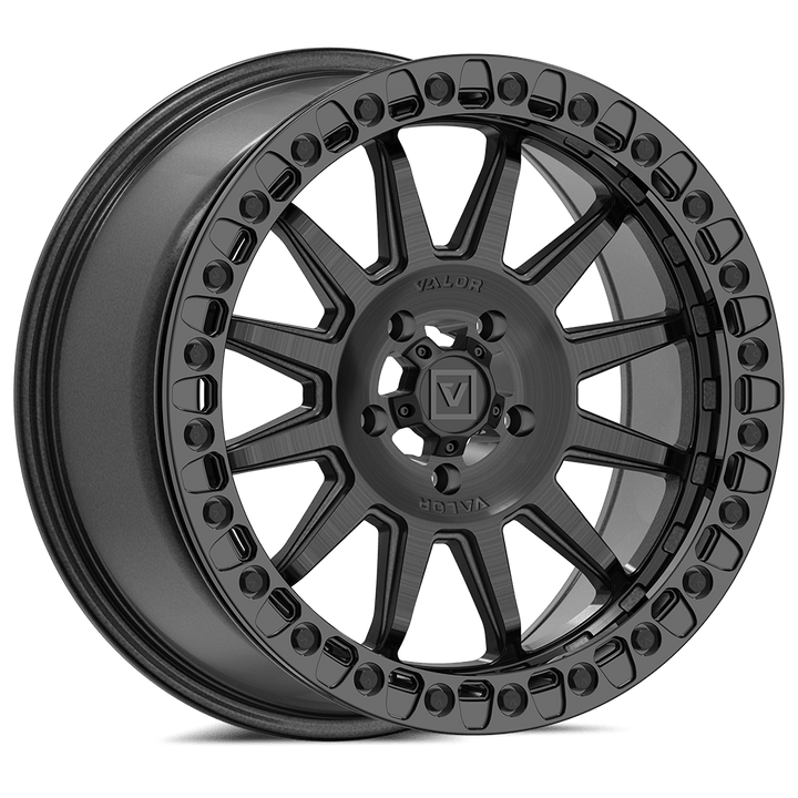 V09 Beadlock UTV Wheel Brushed Charcoal - Rugged Terrain
