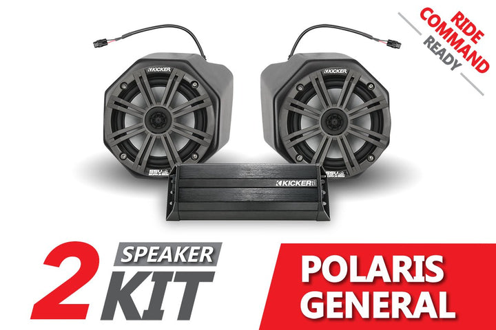 2016 - 2020 Polaris General Kicker 2 - Speaker Plug - & - Play System for Ride Command - Rugged Terrain