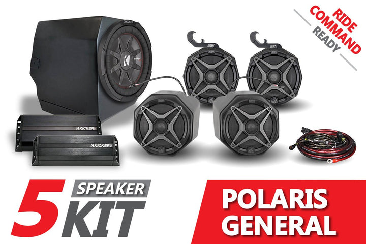 2016 - 2020 Polaris General SSV Works 5 - Speaker Plug - & - Play System for Ride Command - Rugged Terrain