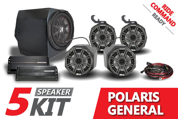 2016 - 2020 Polaris General Kicker 5 - Speaker Plug - & - Play System for Ride Command - Rugged Terrain