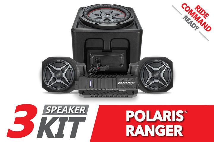 2018 - 2023 Polaris Ranger XP1000 3 - Speaker SSV Audio - System for Ride Command - Rugged Terrain