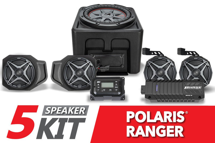 2018 - 2023 Polaris Ranger XP1000 5 - Speaker SSV Works Audio System - Rugged Terrain