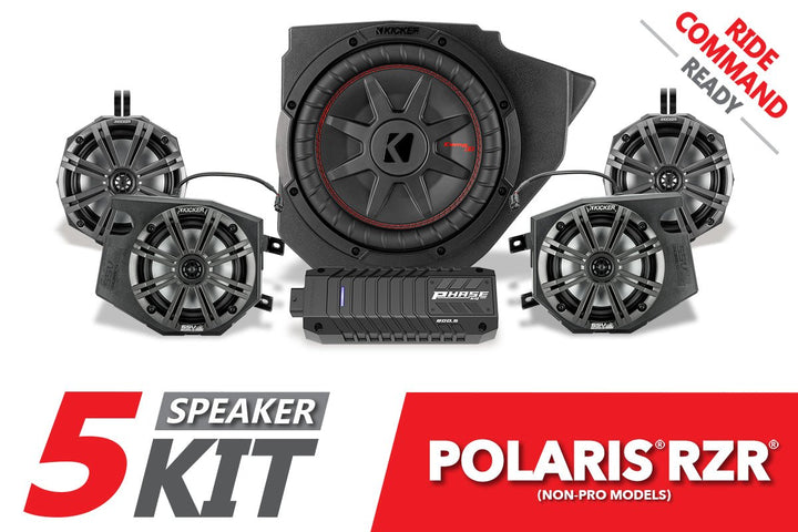 2014 - 2023 Polaris RZR Complete Kicker 5 - Speaker Plug - & - Play System for Ride Command - Rugged Terrain
