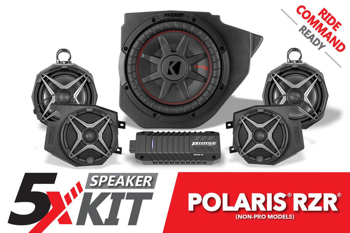 2014 - 2023 Polaris RZR Phase X SSV 5 - Speaker Plug - & - Play System for Ride Command - Rugged Terrain