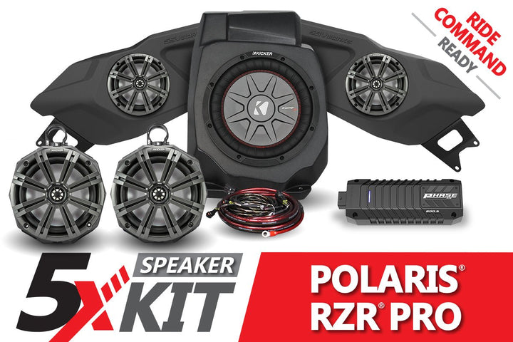 2020 - 2023 Polaris RZR Pro Phase X Kicker 5 - Speaker Plug - & - Play System for Ride Command - Rugged Terrain