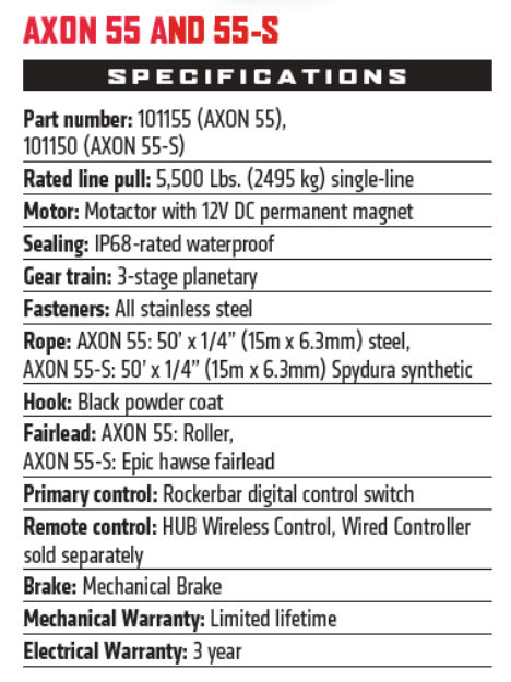 Warn Axon 55 - S Powersports Winch - Rugged Terrain