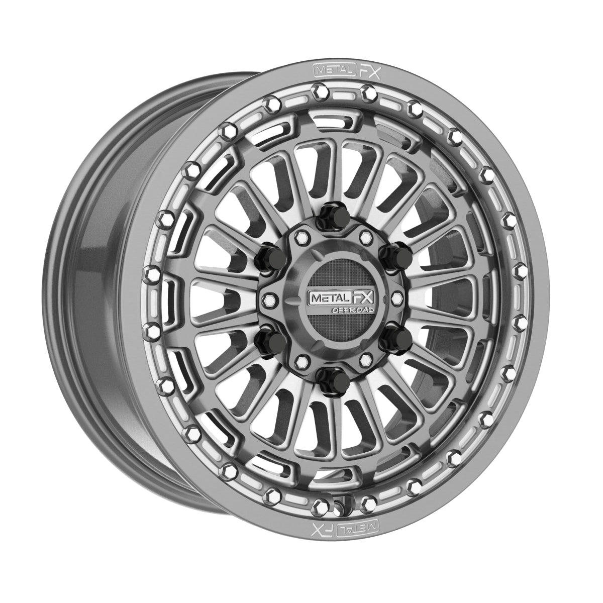 Delta 6R Beadlock - Gunmetal Contrast Cut | Metal FX Offroad - UTV ...