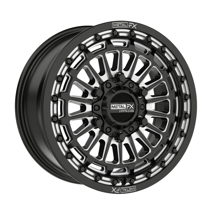 Metal FX Delta 6R Beadlock for Satin Black Contrast Cut - Rugged Terrain
