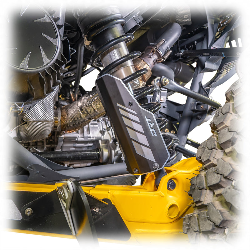 DRT Can - Am 2017+ Maverick X3/R Rear Aluminum Shock Guards - Rugged Terrain