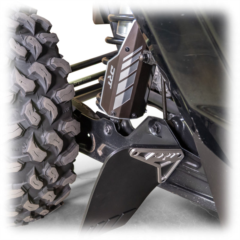 DRT Can - Am 2017+ Maverick X3/R Rear Aluminum Shock Guards - Rugged Terrain