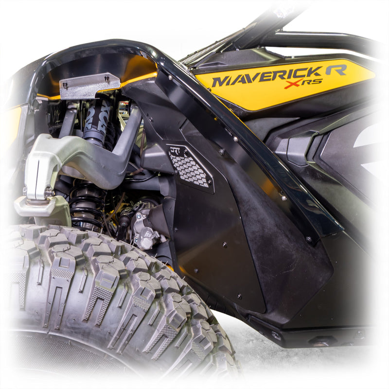 DRT Can - Am 2024+ Maverick R Front Aluminum Rock Guard Kit - Rugged Terrain