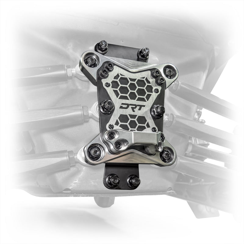 DRT Can - Am Maverick X3 2017+ Billet Aluminum 3 - PC Radius Rod Plate Kit - Rugged Terrain
