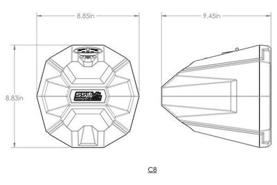 Universal 8in Cage-Mount Speaker-Pods