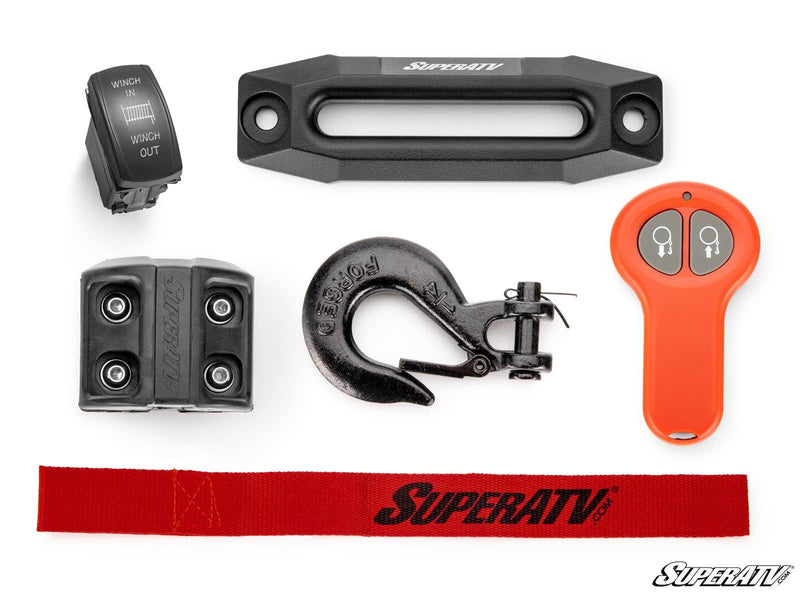 SuperATV Black Ops 6,000 lb. UTV / ATV Winch | With Wireless Remote & Synthetic Rope