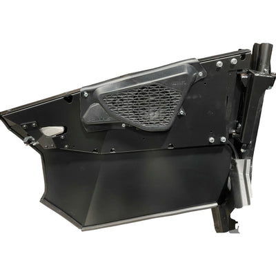 interior detail aluminum black door moto armor polaris