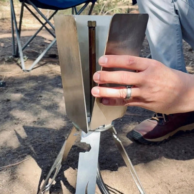 Tripod Torch Compact Portable Propane Campfire Kit - Rugged Terrain