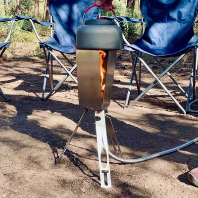 Tripod Torch Compact Portable Propane Campfire Kit - Rugged Terrain