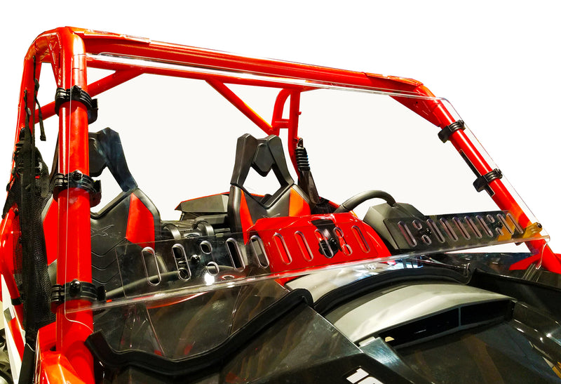 Spike Can Am Early Maverick Full Windshield w/Dual Sliding Vents-Closeout