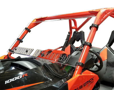 Spike Can Am Early Maverick Full Windshield w/Dual Sliding Vents-Closeout