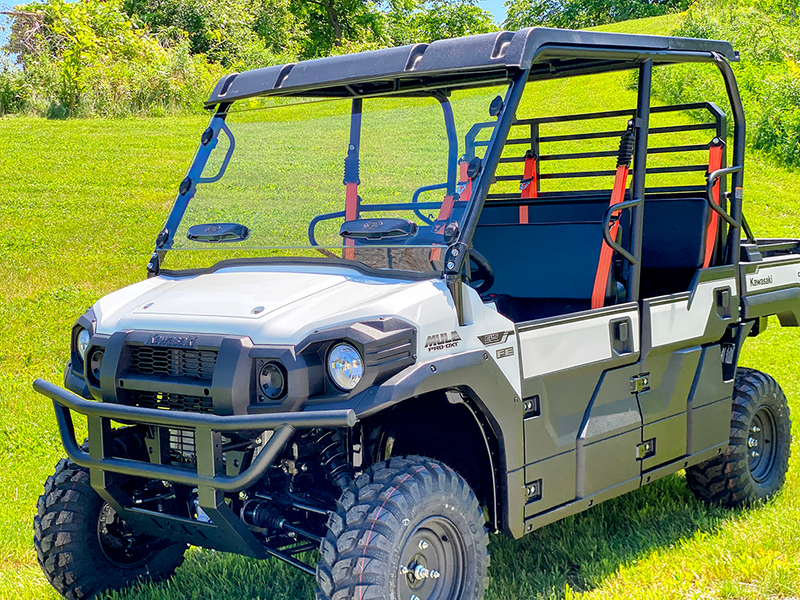 Spike Kawasaki Mule Pro-FXR Full Scratch Resistant  Windshield W/Dual Vents