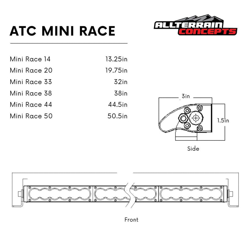ATC MINI RACE SERIES Light Bars - Rugged Terrain