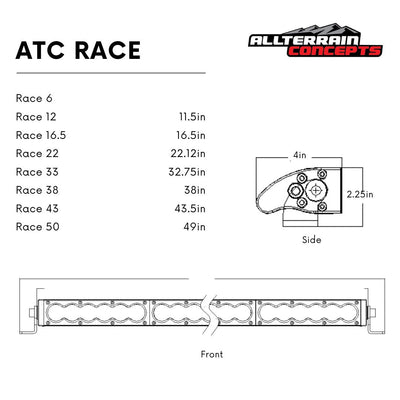 ATC RACE SERIES Light Bars - Rugged Terrain