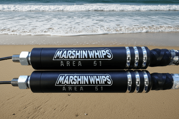 Marshin Whips Area 51 LED Whips: Carbon Fiber & Hidden Cables - Rugged Terrain